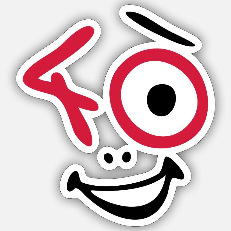 Wow, 40 ans! - Sticker taille S (10 x 10 cm) - blanc mat