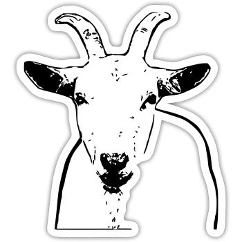 ziege en contour - Sticker taille S (10 x 10 cm) - blanc mat - Devant