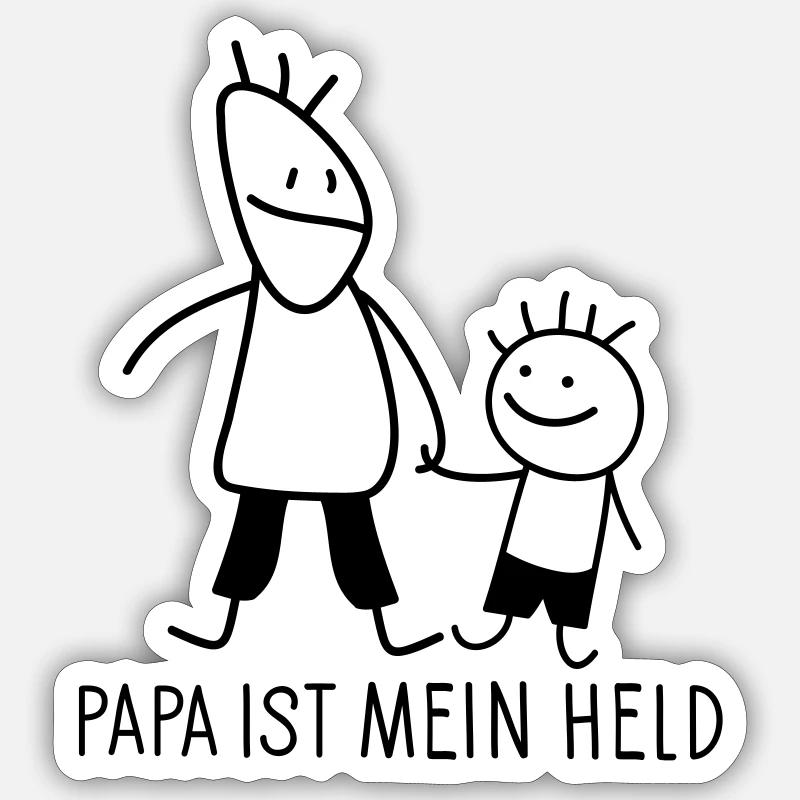 Mein Held - Sticker Größe S (10 x 10 cm) - Mattweiß