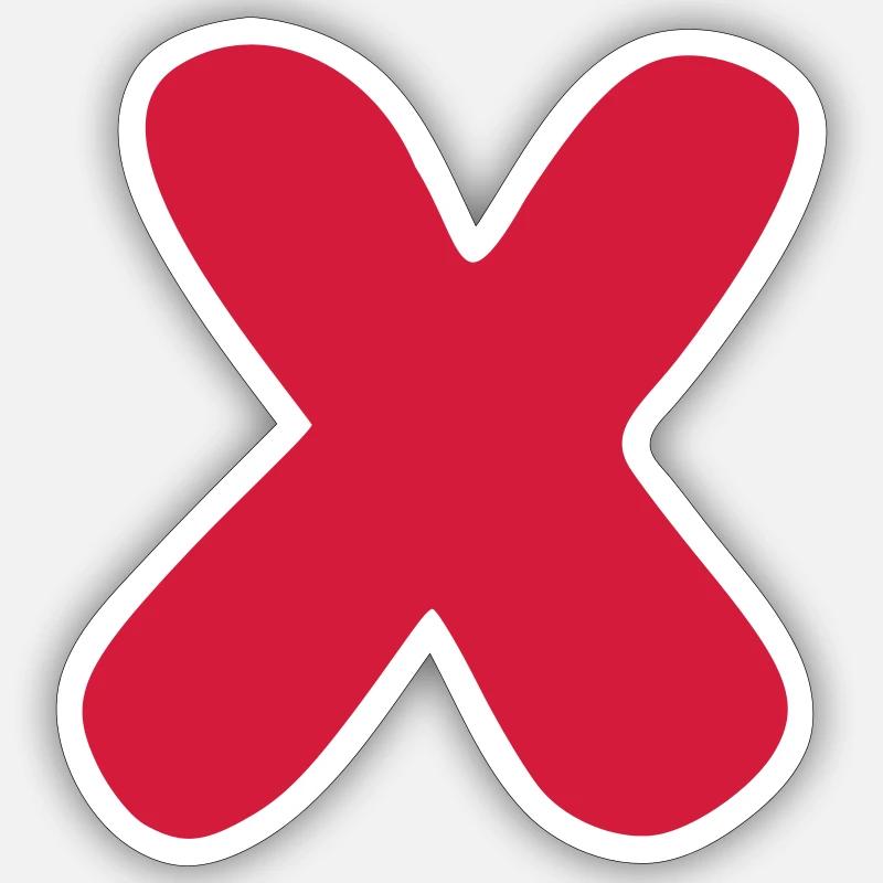 x Kreuz Statement Icon - Sticker Größe S (10 x 10 cm) - Mattweiß