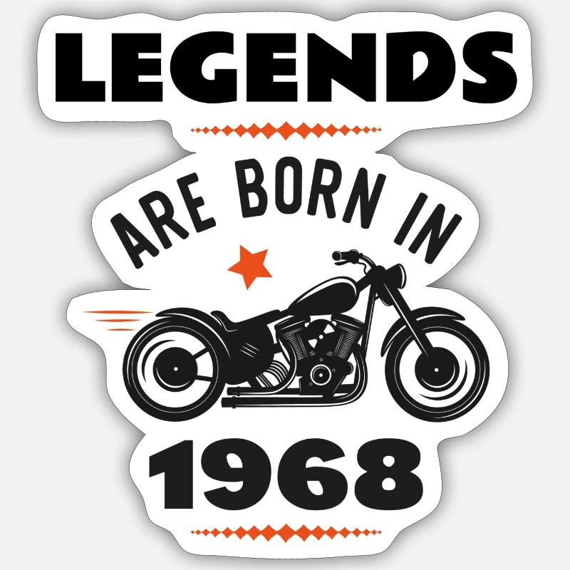 born in 1968 - Sticker Größe S (10 x 10 cm) - Mattweiß