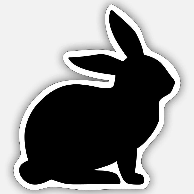Hase - Sticker Größe S (10 x 10 cm) - Mattweiß
