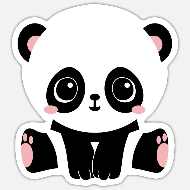 panda - Sticker størrelse S (10 x 10 cm) - mat hvid