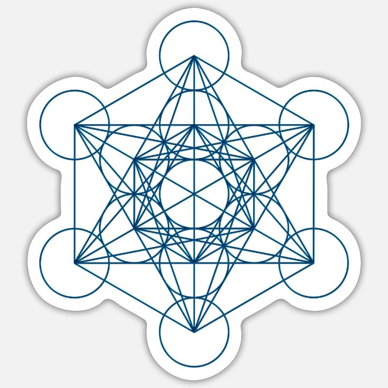 Le cube de Metatron - bleu Sticker taille S (10 x 10 cm)