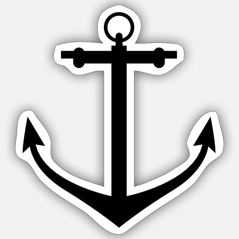 anchor - Sticker size S (10 x 10 cm) - white matte
