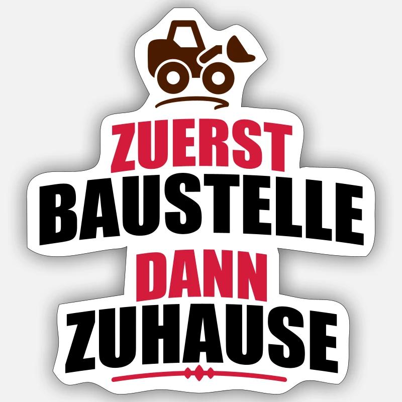 Baustelle - Sticker Größe S (10 x 10 cm) - Mattweiß