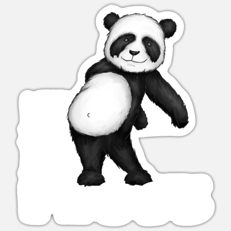 Panda Bär Let it Floss Laß es fliessen Geschenk - Sticker Größe S (10 x 10 cm) - Mattweiß