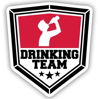schild wappen cool logo text alkohol b - Sticker Größe S (10 x 10 cm) - Mattweiß - Vorne