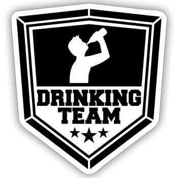 schild wappen cool logo text alkohol b - Sticker Größe S (10 x 10 cm) - Mattweiß - Vorne