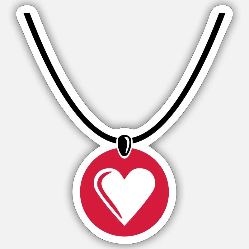 Halskette Herz Sticker Größe S (10 x 10 cm)