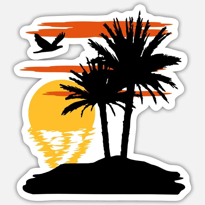 Sonnenuntergang - Sunset - Sticker Größe S (10 x 10 cm) - Mattweiß