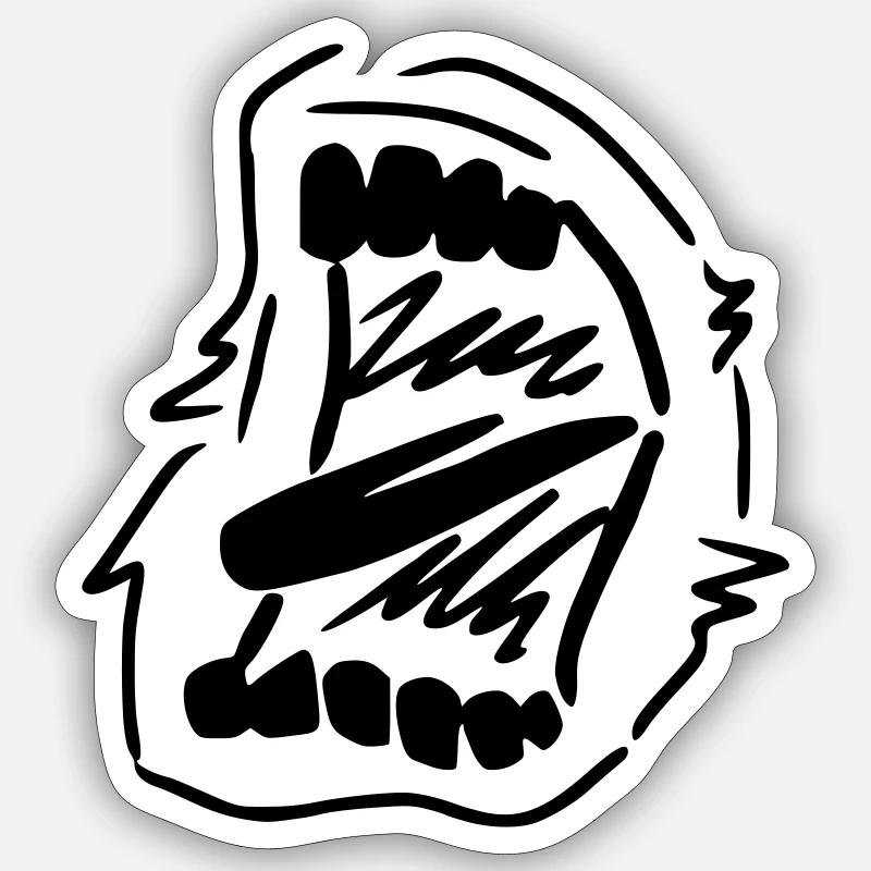 Scream mouth - Sticker size S (10 x 10 cm) - white matte