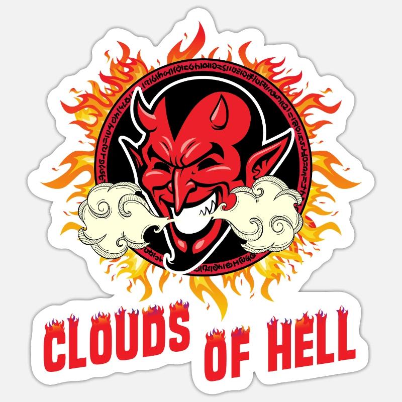 Vaping Devil - Nuages de l'enfer Sticker taille S (10 x 10 cm)