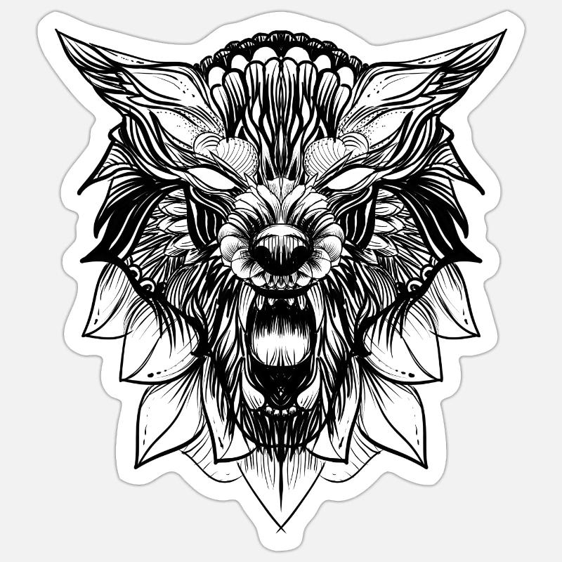 Wolf - Sticker size S (10 x 10 cm) - white matte