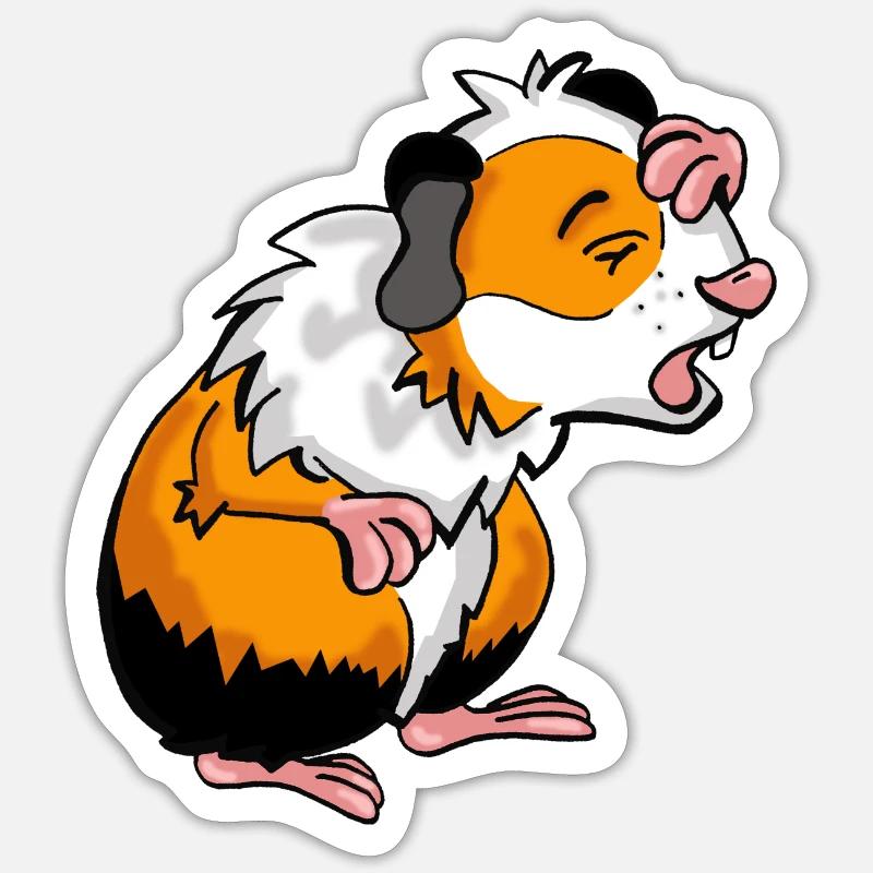 Bande dessinée de cochon d'Inde Sticker taille S (10 x 10 cm)
