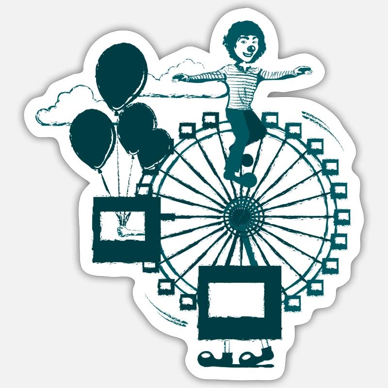 grande roue - Sticker taille S (10 x 10 cm) - blanc mat