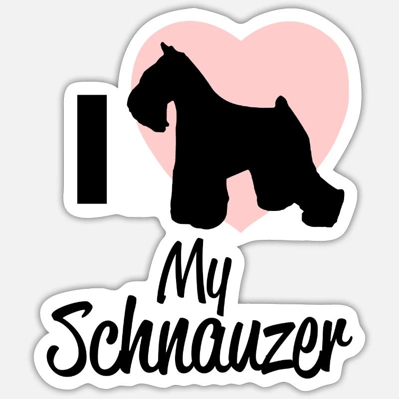 schnauzer - Sticker Größe S (10 x 10 cm) - Mattweiß