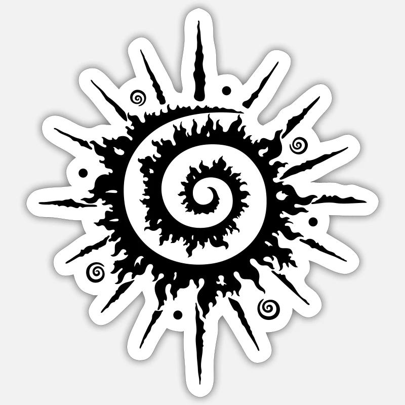 Midsummer sun, pinwheel - Sticker size S (10 x 10 cm) - white matte