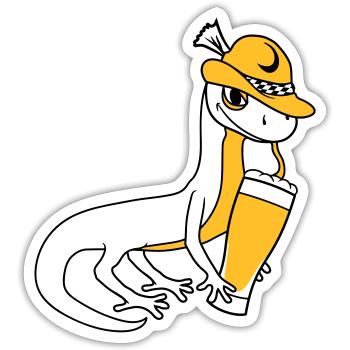 lizard beer bavaria alcohol drinking pa - Sticker size S (10 x 10 cm) - white matte - Front