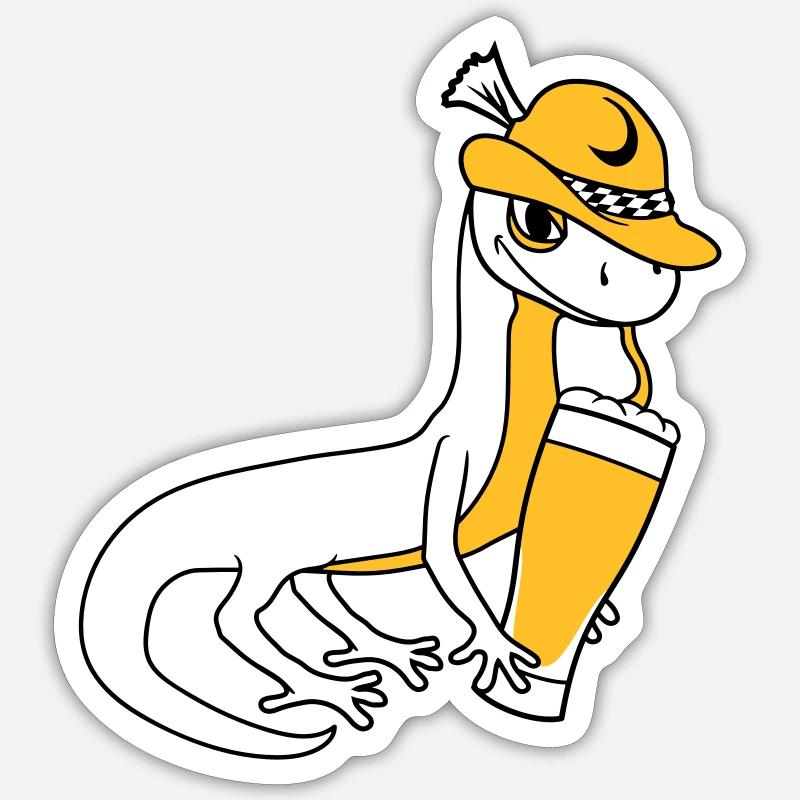 lizard beer bavaria alcohol drinking pa Sticker size S (10 x 10 cm)
