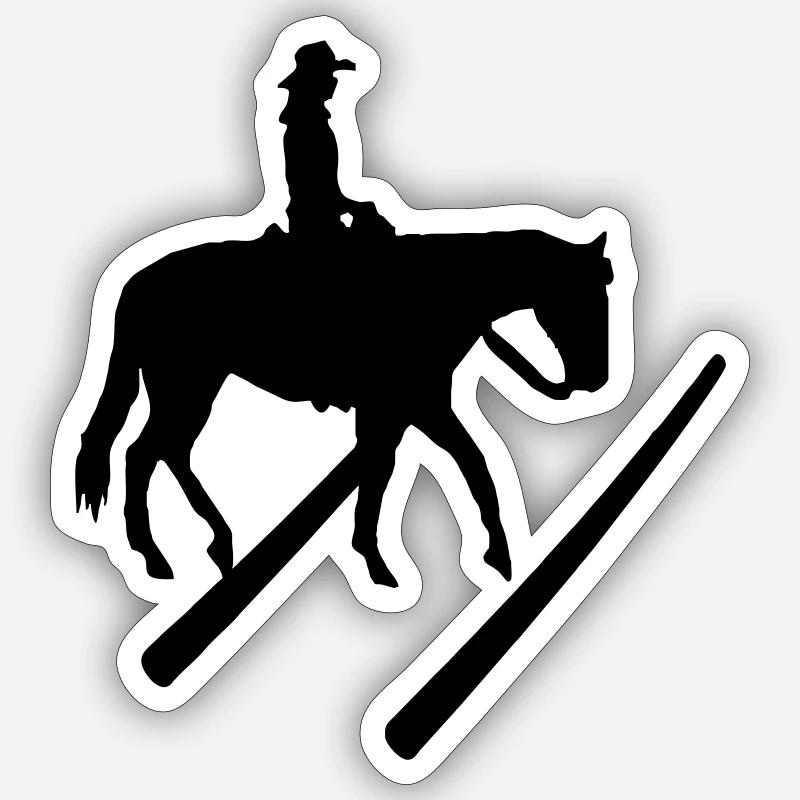 Trail Silhouette - Sticker Größe S (10 x 10 cm) - Mattweiß