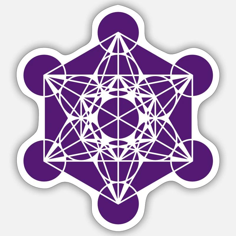 Metatrons Cube, solides platoniques, fleur de vie Sticker taille S (10 x 10 cm)