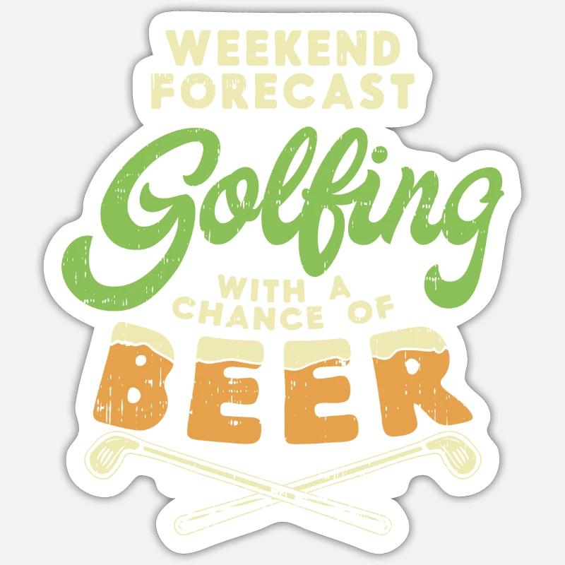 golf - Sticker taille S (10 x 10 cm) - blanc mat