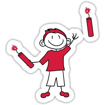dynamit tnt nitro kuender bombe werfen explosion a - Sticker Größe S (10 x 10 cm) - Mattweiß - Vorne