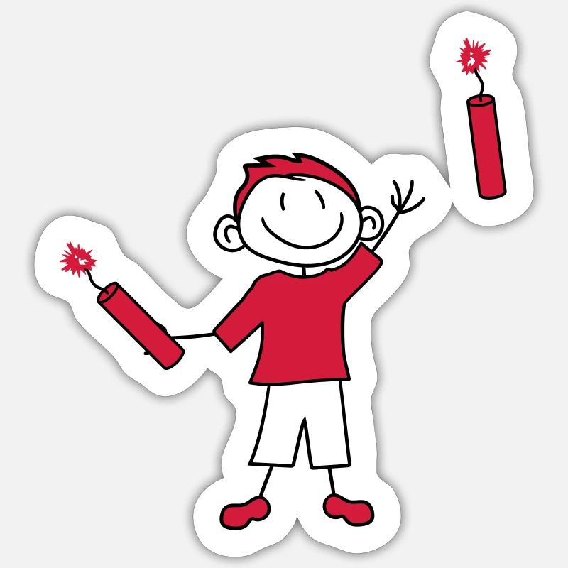 dynamit tnt nitro kuender bombe throw explosion a Sticker size S (10 x 10 cm)