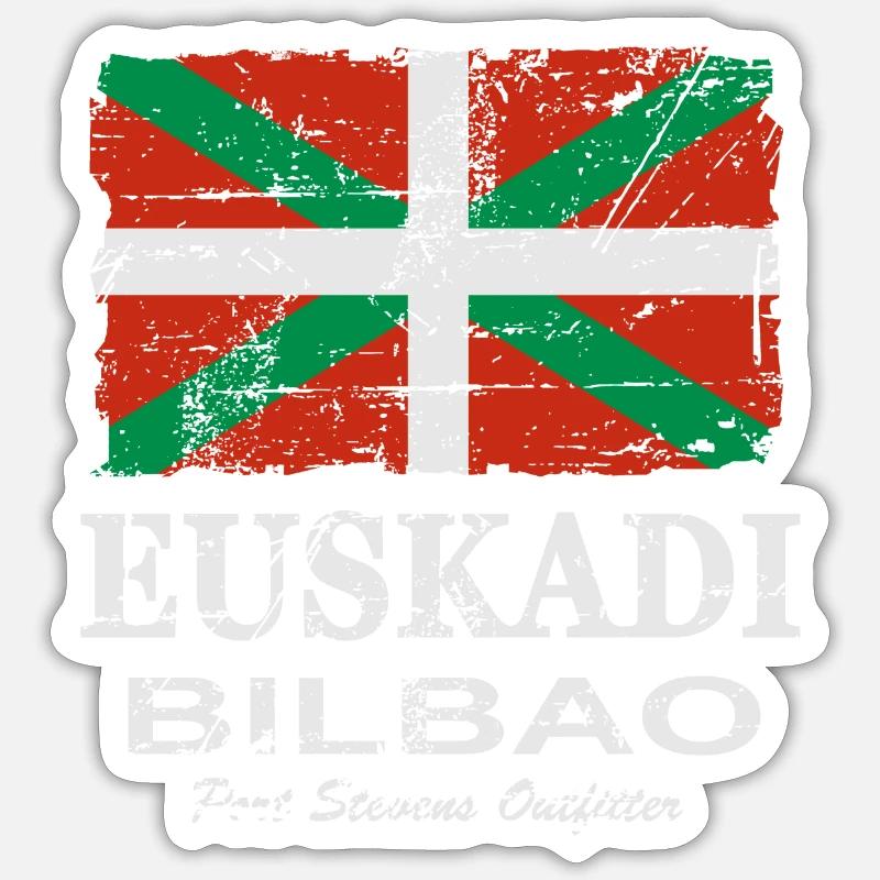 Pays Basque - Drapeau - Bannière - Drapeau - Drapeau - Sticker taille S (10 x 10 cm) - blanc mat