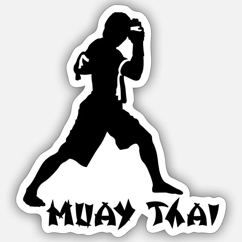 kickboxing_1 - Sticker taille S (10 x 10 cm) - blanc mat