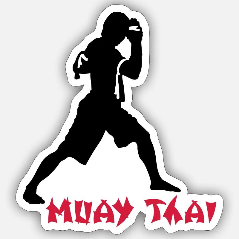 kickboxing_2 - Sticker taille S (10 x 10 cm) - blanc mat