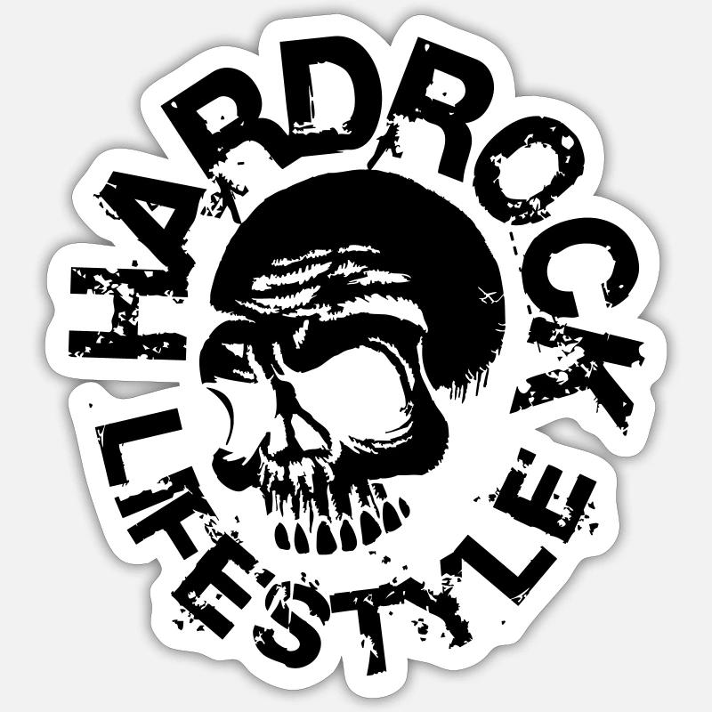 Mode de vie rock crâne - Sticker taille S (10 x 10 cm) - blanc mat