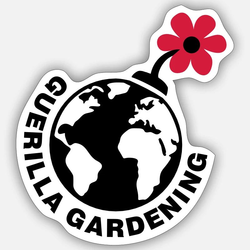 Guerilla Gardening - Flower Bomb - Faisons-le! - Sticker taille S (10 x 10 cm) - blanc mat