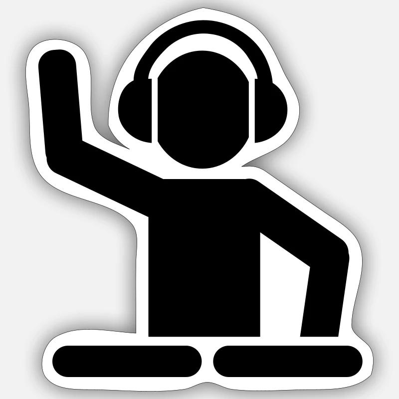 DJ - Sticker Größe S (10 x 10 cm) - Mattweiß