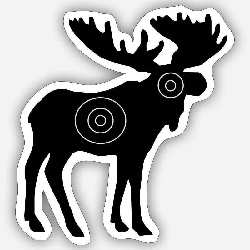 Elch - Sticker Größe S (10 x 10 cm) - Mattweiß