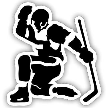 hockey goal - Sticker size S (10 x 10 cm) - white matte - Front