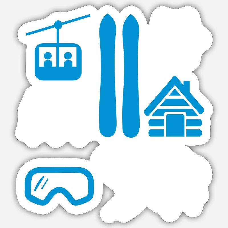 SKI - Sticker taille S (10 x 10 cm) - blanc mat
