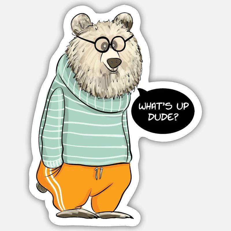 Mec ours Sticker taille S (10 x 10 cm)