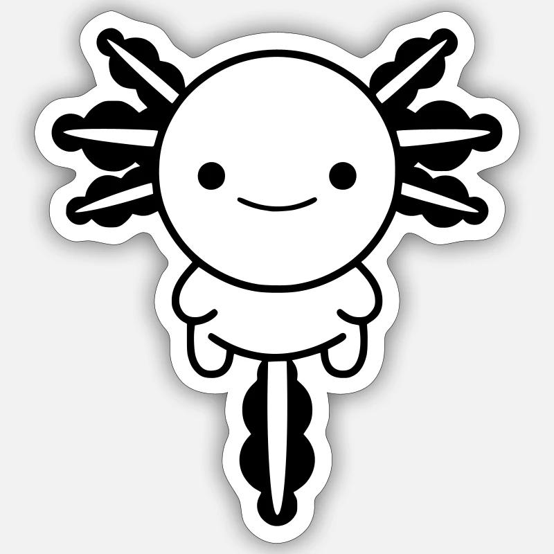 Axolotl - Sticker Größe S (10 x 10 cm) - Mattweiß
