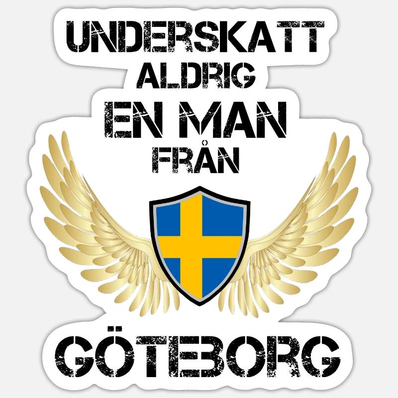 Göteborg - Sticker taille S (10 x 10 cm) - blanc mat