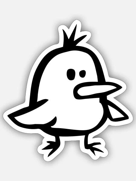 Vogel - Sticker Größe S (10 x 10 cm) - Mattweiß