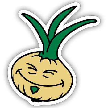 Funny Onion - Sticker Größe S (10 x 10 cm) - Mattweiß - Vorne