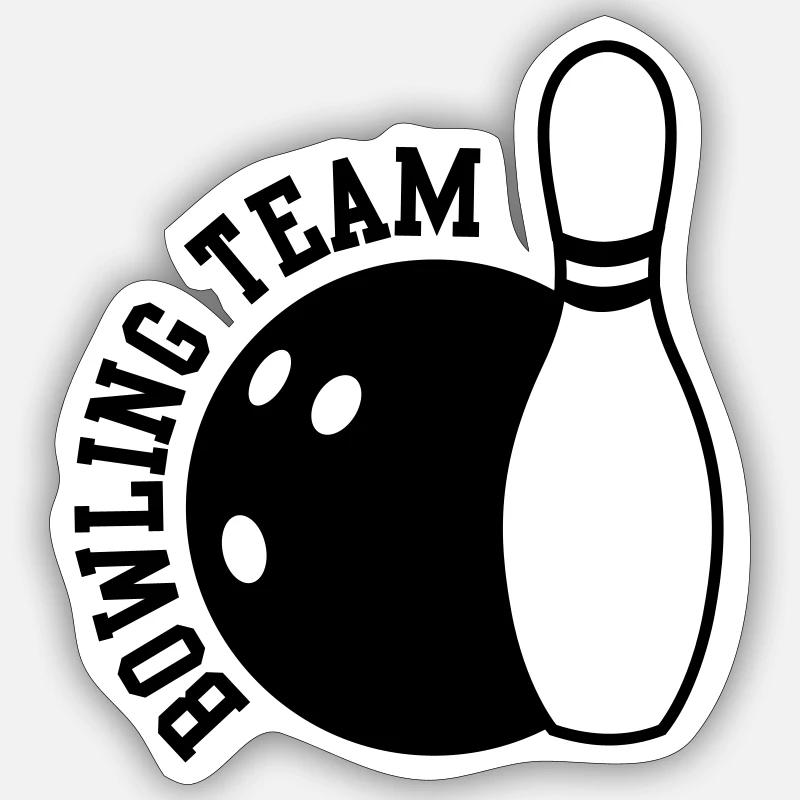 bowling team - Sticker taille S (10 x 10 cm) - blanc mat