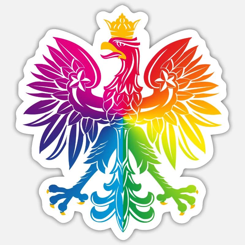 Rainbow eagle 2 Sticker size S (10 x 10 cm)