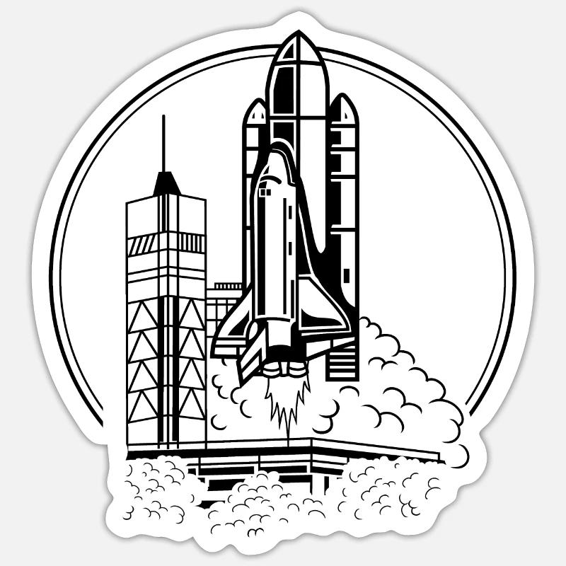 Space Shuttle - Astronaut - Sticker size S (10 x 10 cm) - white matte