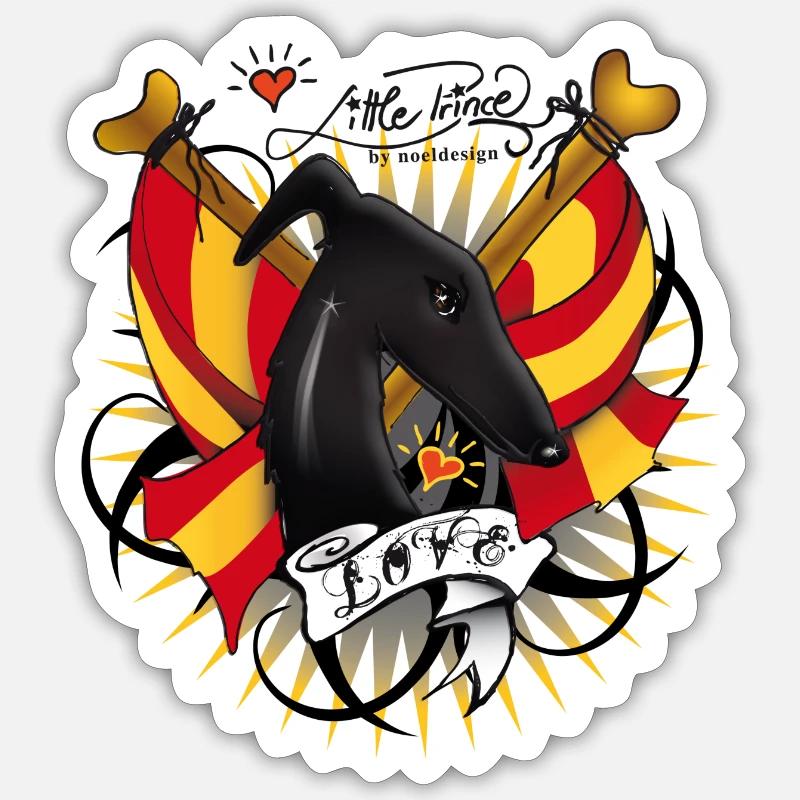 galgo_schwarz Sticker size S (10 x 10 cm)