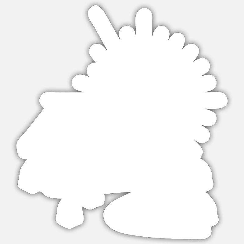 Ski - Sticker Größe S (10 x 10 cm) - Mattweiß