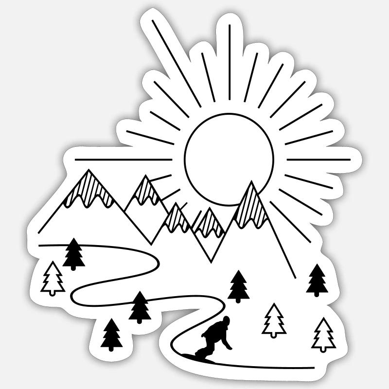 snowboarders - Sticker size S (10 x 10 cm) - white matte