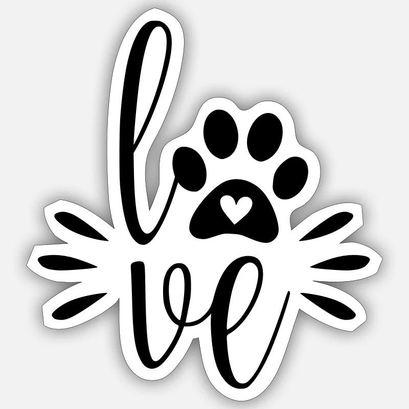 Amour - Sticker taille S (10 x 10 cm) - blanc mat